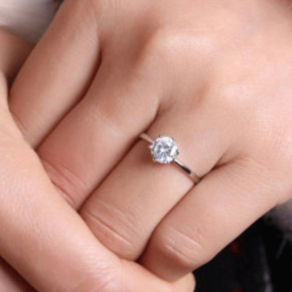 Jewelry - 10K White Gold Filled Wedding Rings Band